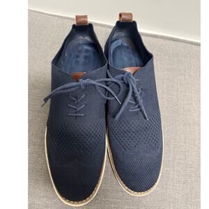 Bill Blass Blue Knit Tie Dress Shoes Oxfords Navy men  Size 11